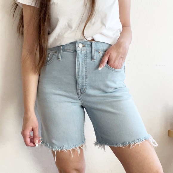 Madewell Pants - Madewell High-Rise Mid-Length Denim Shorts in Adeline Wash